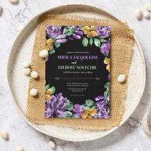 パープルイエローフラワーズウェディングテーマ