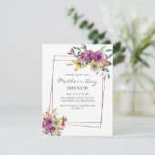 パープルイエローフローラ幾何学母の日ブランチ 招待状 (スタンド正面)