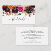 パープルイエローブルゴーニュバラフローラ結婚ズ詳細 エンクロージャーカード (正面/裏面)