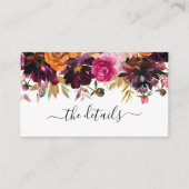 パープルイエローブルゴーニュバラフローラ結婚ズ詳細 エンクロージャーカード (正面)