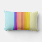 パープルイエローブルーストライプの装飾用クッション ランバークッション (裏面)