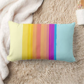 パープルイエローブルーストライプの装飾用クッション ランバークッション (ブランケット)