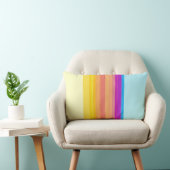 パープルイエローブルーストライプの装飾用クッション ランバークッション (椅子)