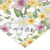 パープルイエローホワイトグリーンフローラシエレガントック ショートテーブルランナー (コーナー)