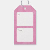 パープルイエローボンボヤージパーティー好意ラベル ギフトタグ (裏面)