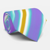 パープルイエローミント抽象芸術ストライプ ネクタイ (ロール)