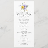 パープルイエローラベンダー薄紫素朴フローラ結婚ズ プログラム (裏面)