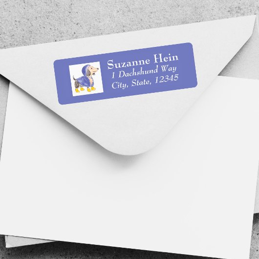 パープルイエローレインコートダシュント ラベル