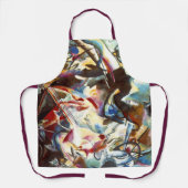 パープルイエローレッドブルーカンディンスキー絵画抽象芸術 エプロン (正面)