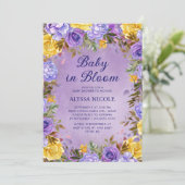 パープルイエローローズペオニーベビーイン開花 招待状 (スタンド正面)