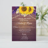 パープルイエ素朴ローヒマワリフローラカントリーバーン 出欠カード (スタンド正面)