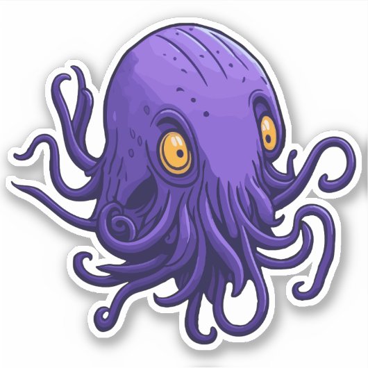 パープルイカ シール (正面)