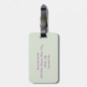 パープルイチゴの柄 ラゲッジタグ (裏面縦)