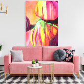 パープルイチジクの水彩オリジナルアート絵画ドリップ キャンバスプリント (インサイチュ (リビング))