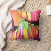 パープルイチジクの水彩オリジナルアート絵画ドリップ クッション (ブランケット)