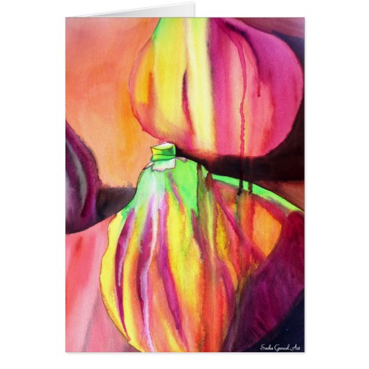 パープルイチジクオリジナルアートの水色ドリップ絵画ズ (正面)