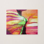 パープルイチジクオリジナル水彩画ドリップ絵画ズ ジグソーパズル (横)