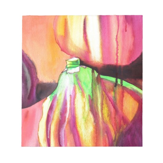 パープルイチジクオリジナル水彩画ドリップ絵画ズ ノートパッド (正面)