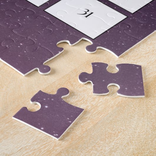 パープルイラストレーションクリスマスビンゴジグソーパズル ジグソーパズル (側面)