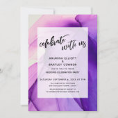 パープルインクス　私たちと一緒に結婚披露宴をお祝いしよう 招待状 (正面)