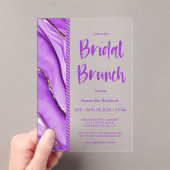 パープルインクブライダルブランチアクリル招待状 アクリル招待状 (インサイチュ (ポータブル))