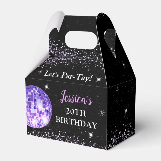 パープルインザーズ誕生日時代パーティー フェイバーボックス (正面サイド)