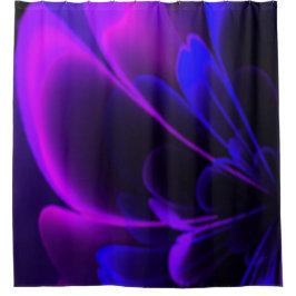パープルインジゴスタイルフラワーハーフコロラ シャワーカーテン