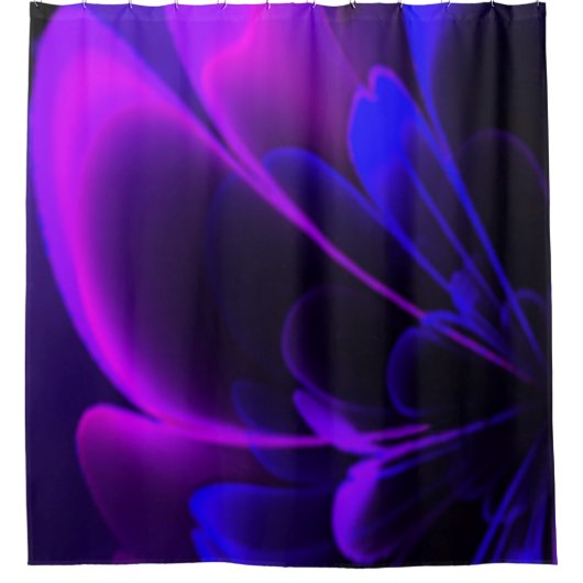 パープルインジゴスタイルフラワーハーフコロラ シャワーカーテン (正面)