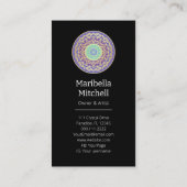 パープルインジゴ金ゴールドターコイズマンダラメタフィシカル 名刺 (裏面)
