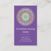 パープルインジゴ金ゴールドターコイズマンダラメタフィシカル 名刺 (正面)