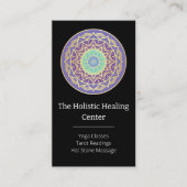 パープルインジゴ金ゴールドターコイズマンダラメタフィシカル 名刺 (正面)