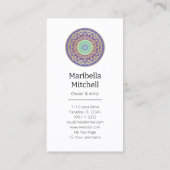パープルインジゴ金ゴールドターコイズマンダラメタフィシカル 名刺 (裏面)