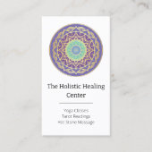 パープルインジゴ金ゴールドターコイズマンダラメタフィシカル 名刺 (正面)