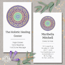 パープルインジゴ金ゴールドターコイズマンダラメタフィシカル 名刺