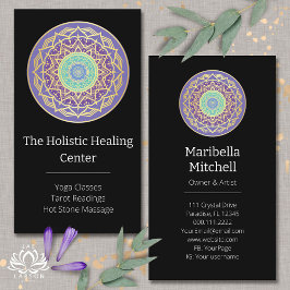 パープルインジゴ金ゴールドターコイズマンダラメタフィシカル 名刺