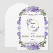 パープルインスピレーション結婚式招待状 招待状 (正面/裏面)