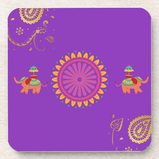 パープルインディアインスパイアホームデコースター コースター (正面)