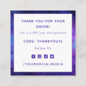 パープルインディゴコスミック銀河系ナイトロゴ スクエア名刺 (裏面)