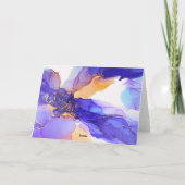 パープルインディゴシアンオレンジ抽象芸術ノートカード サンキューカード (裏面)