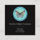 パープルインディゴバタフライミスティックマンダラターコイズ スクエア名刺 (正面)