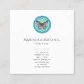 パープルインディゴバタフライミスティックマンダラターコイズ スクエア名刺 (裏面)