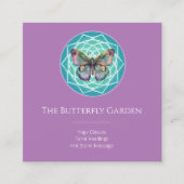 パープルインディゴバタフライミスティックマンダラターコイズ スクエア名刺 (正面)