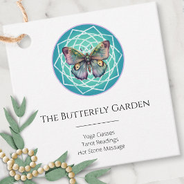 パープルインディゴバタフライミスティックマンダラターコイズ フェイバータグ