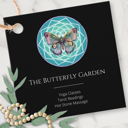 パープルインディゴバタフライミスティックマンダラターコイズ フェイバータグ