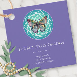 パープルインディゴバタフライミスティックマンダラターコイズ フェイバータグ