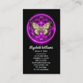 パープルインディゴバタフライミスティックマンダラターコイズ 名刺 (裏面)