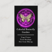 パープルインディゴバタフライミスティックマンダラターコイズ 名刺 (正面)