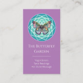 パープルインディゴバタフライミスティックマンダラターコイズ 名刺 (正面)