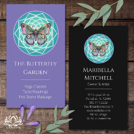 パープルインディゴバタフライミスティックマンダラターコイズ 名刺
