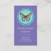 パープルインディゴバタフライミスティックマンダラターコイズ 名刺 (正面)